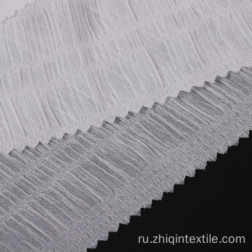 Белая полосатая крепная ткань